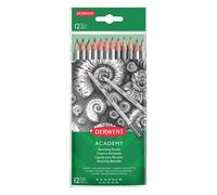 Derwent Academy Graphite Sketching Pencils, Set of 12, Wallet, 6B-5H Degrees,