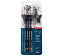 Derwent Graphic Medium Graphite Drawing Pencils, Set of 4, Professional Quality, 39004