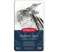 DERWENT Graphic Pencils - Tin of 12 Pencils - SOFT (9B-H)