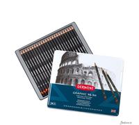 Derwent Graphic Pencils Tin Set Of 24 For Sketching Drawing And Shading