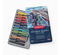 Derwent Inktense Blocks 12 Tin Set of 12 8mm Block Soft Texture Wa