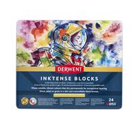 Derwent Inktense Blocks 24 Tin Set of 24 8mm Block Soft Texture Wa