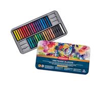 Derwent Inktense Blocks 36 Tin, Set of 36 Water-Colours, 8mm Block, Water-Soluble, Ideal for Drawing, Colouring, Crafts & Painting on Paper & Fabric, Professional Quality (2301979)