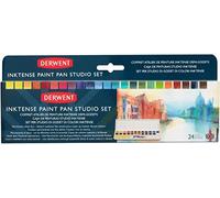 Derwent Inktense Paint 24 Pan Palette, Set of 24, Half Pan Size, Water-Soluble, Ideal for Painting & Crafts on Paper & Fabric, Professional Quality (2305545)