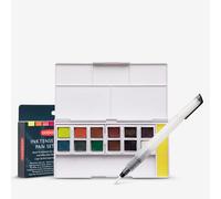 Derwent Inktense Paint 12 Pan Palette #2, Set of 12, Half Pan Size, Water-Soluble, Ideal for Painting & Crafts on Paper & Fabric, Professional Quality, Travel Size (2305789)