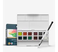 Derwent Inktense Paint 12 Pan Palette #2, Set of 12, Half Pan Size, Water-Soluble, Ideal for Painting & Crafts on Paper & Fabric, Professional Quality, Travel Size, 2306244