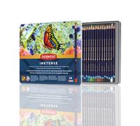Derwent Inktense Permanent Watercolour Pencils 24 Tin, Set of 24, 4mm Premium Core Strength, Water-Soluble, Ideal for Drawing, Colouring & Painting on Paper or Fabric, Professional Quality (0700929)