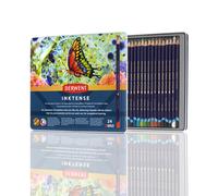 Derwent Inktense Permanent Watercolour Pencils, Set of 24 in a Tin, 4mm Premium Core, Water-Soluble, Ideal for Colouring, Painting and Crafting,