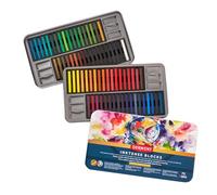 Derwent Inktense Water-Soluble Colouring Blocks for Art & Craft, Tin of 72 | Water-soluble block that dries permanently to use on paper, fabric, ceramic and wood for colouring, painting and crafting