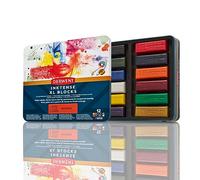 Derwent Inktense XL Blocks 12 Tin, Set of 12, 60mm Extra-Large Block, Water-soluble, Ideal for Sketching, Drawing and Expressive Mark Making, Professional Quality, 2306162