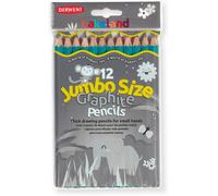 Derwent Lakeland Jumbo Drawing Pencils for Kids - Pack of 12 Graphite HB Pencil