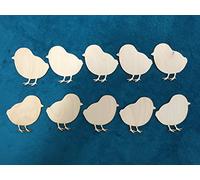 Derwent Laser Crafts Pack of 10 Wooden Easter Chicks - Ready to Paint and Decorate (9cm)