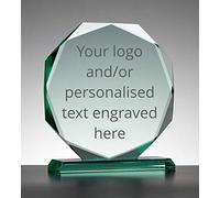 Derwent Laser Crafts Personalised Engraved Jade Facet Plaque/Trophy - 15cm Diameter