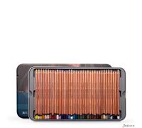 Derwent 2302721 Lightfast Pencils Tin Round,Premium Core Strength,Creamy Texture,Ideal For Fine Art Drawing & Colouring, Professional Quality set of 36,Yellow,Green,White,Salmon,Violet,Brown,Black