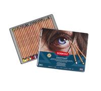 Derwent Lightfast Pencils Tin Set 24 Assorted Colours, Oil Base, Made in the UK