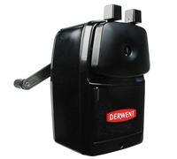 Derwent Manual Helical Desktop Sharpener, Super Point, Sliding Tray Reservoir & Desk Clamp, Professional Quality, 2302001, Black