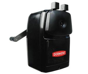 Derwent Manual Helical Desktop Sharpener, Super Point, Sliding Tray Reservoir & Desk Clamp, Professional Quality, 2302001, Black
