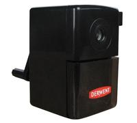 Derwent Manual Plastic Helical Desktop Sharpener, Super Point Mini, Sliding Tray Reservoir & Desk Clamp, Professional Quality, 2302000,Black, pack of 1