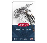 Derwent Metallic Box 9b-h Graphite Pencil 12 Units