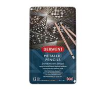 Derwent Metallic Colouring Pencils, Drawing & Writing, Set of 12, Professional Quality, 2305599
