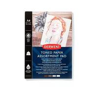 Derwent Mixed Toned Paper Pad A4, 120gsm, 20 Sheets, Double-Sided Smooth and Textured, Acid Free, Multi Toned in 4 Shades, for Fine Art Drawing, Sketching and Colouring, Professional Quality, 2306020