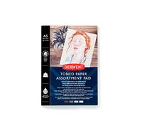 Derwent Mixed Toned Paper Pad A5, 120gsm, 20 Sheets, Double-Sided Smooth & Textured, Acid Free, Multi Toned in 4 Shades, for Fine Art Drawing, Sketching & Colouring, Professional Quality, 2306019