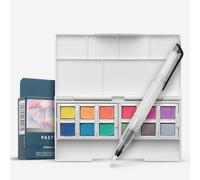 Derwent Pastel Shades Paint Pan Set, Set of 12, Half Pan Size, Water-Soluble, Ideal for Gouache-Style Painting, Professional Quality, Travel Size, 2306247