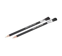 Derwent Pencil Eraser 2305809 – Set of 2, Pencil and Brush Ends, Precision Erasing – White