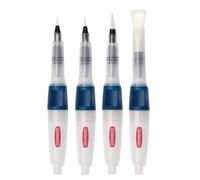 Derwent Push Button Assorted Size Waterbrush Set, contains 4 x premium watercolour brushes for use with watercolour pencils, paints and blocks, leak