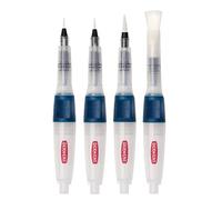 Derwent Push Button Assorted Size Waterbrush Set, contains 4 x premium watercolour brushes for use with watercolour pencils, paints and blocks, leak proof, professional quality, 2305816