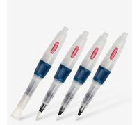 Derwent Push Button Assorted Size Waterbrush Set, contains 4 x premium watercolour brushes for use with watercolour pencils, paints and blocks, leak proof, professional quality, 2305816