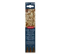 Derwent Sepia Line Maker Pens, Set of 3, Fine Liners, Mixed Nib Size, Fast-Drying Ink, Ideal for Sketching, Writing, Illustrating and Colouring, Professional Quality, 2305561
