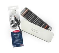Derwent Set of 6 Graphic Pencils in Soft Degrees 8B-2H, Professional Quality Graphite For All Artists - Beginners & Professionals