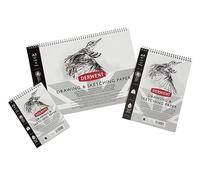 Derwent Sketch Pads Bundle of 3, A5 + A4 Portrait and A3 Landscape, Drawing & Writing, 30 Sheets, Acid-Free Paper, Wirebound Spine, Professional Quality