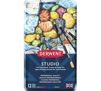 Derwent Studio Colouring Pencils, Drawing & Colouring, Set Of 12, Ideal For Illustrating & Detailing, Professional Quality, 32196