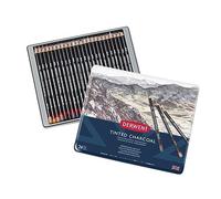 Derwent Tinted Charcoal Drawing Pencils, Drawing & Writing, Set Of 24, Watersoluble, Ideal For Blending & Smudging, Professional Quality, 2301691