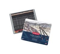 Derwent Tinted Charcoal Drawing Pencils, Drawing & Writing, Set Of 24, Watersoluble, Ideal For Blending & Smudging, Professional Quality, 2301691