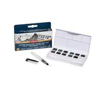Derwent Tinted Charcoal Paint Pan Set, Set of 12, Half Pan Size, Water-Soluble, Ideal for Painting Landscapes, Professional Quality, Travel Size, 2306249