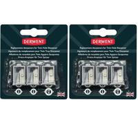 Derwent Twin Hole Sharpener, Set of 3, Replacement Battery Operated, Professional Quality, 2302353 (Pack of 2)