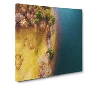 Derwent Water in Keswick Cumbria Modern Canvas Wall Art Print Ready to Hang, Framed Picture for Living Room Bedroom Home Office Décor, 14x14 Inch (35x35 cm)