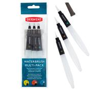 Derwent Waterbrush For Watercolour Painting, Pack Of 3, Includes Chisel Tip, Fine Tip & Medium Tip, Professional Quality, 2301975