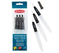Derwent Waterbrush For Watercolour Painting, Pack Of 3, Includes Chisel Tip, Fine Tip & Medium Tip, Professional Quality, 2301975