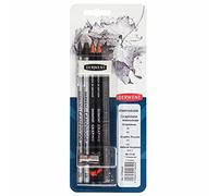 Derwent Watersoluble Graphitone Sampler Kit, Set of 6 Includes Graphitone Graphite Sticks, Graphic Pencils and Graphite Blocks Plus Eraser and Sharpener, Professional Quality, 0700662