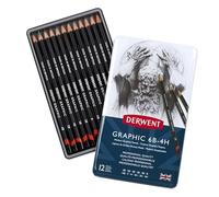 Derwent34214 Graphic Medium Graphite Drawing Pencils, Set of 12, Professional Quality, Black