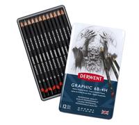 Derwent34214 Graphic Medium Graphite Drawing Pencils, Set of 12, Professional Quality, Black