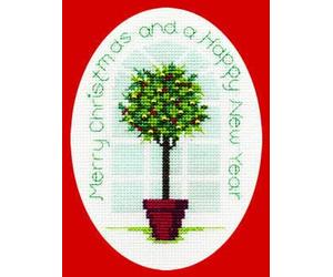 Derwentwater Designs Holly Tree Cross Stitch Christmas Card Kit