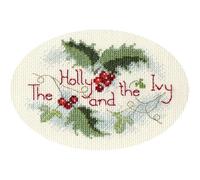 Derwentwater Designs The Holly and the Ivy Greeting Card Cross Stitch Kit
