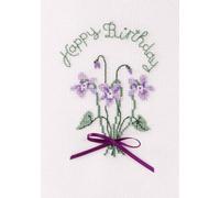 Derwentwater Designs Violets Card Cross Stitch Kit