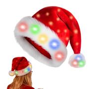 Derwrtup 2 Pieces Led Light Up Christmas Hat, Santa Hat With Blinking Color-Changing LED Lights, Unisex Comfort Christmas Party Hats, New Year Festive Holiday For Men Wowen