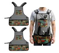 Derwrtup 2 Pieces Oxford Cloth Garden Apron - Gardening Tool Apron With Pockets - Wear-Resistant -Adjustable Waist - Multi-Purpose For Gardening Tools, Woodwork, Carpenters, Artists - Unisex
